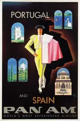 Jean Carlu, Pan Am Portugal and Spain, 1958, poster
