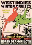 Monogram isA, NGL West Indies Winter Cruises, 1913, poster