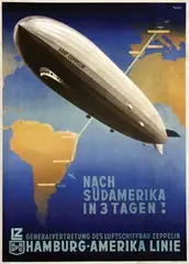 Ottomar Anton, HAPAG Nach Südamerika in 3 Tage!, poster