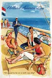 Rien Poortvliet, Holland-America Line Nieuw Amsterdam, 1959, poster