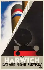 Cassandre, The Continent via Harwich Day And Night Services, 1928, poster