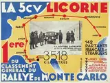 Nicolai Dragos, La 5cv Licorne Rallye de Monte Carlo, 1930, poster