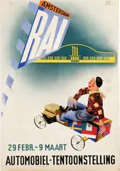RAI Automobiel-Tentoonstelling by Baarspul, 1952, poster, sold Dec 2012