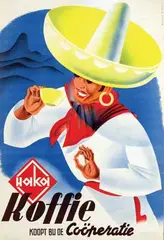 Studio Zipper, Haka Koffie bij de Coöperatie, 1946, poster