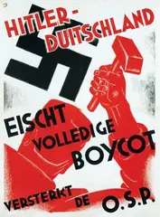Meijer Bleekrode, Hitler-Duitschland Eischt volledige Boycot versterkt de O.S.P., 1933, poster