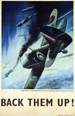 Ron Jobson, Back them up! "Hurricanes of the Royal Air Force co-operating with the Russian Air Force", 1941, poster