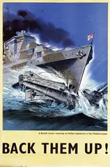 Marc Stone, Back them up! "A British cruiser ramming an Italian submarine in the Mediterranean", poster
