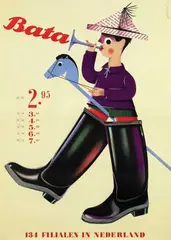 Bata 134 filialen in Nederland by paulasal, 1949, poster, sold Dec 2012