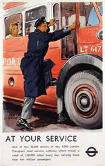 At Your Service by Leonhard F.W. Dowd, 1950, poster, sold Dec 2012