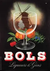 Charles Kuhn, Bols Liquers & Gins, 1947, poster