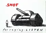 Jan Bons, Shot for saying: Listen, 1989, poster