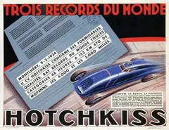 Alexis K. Kow, Hotchkiss Trois Records Du Monde, 1934, poster