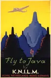 Jan Lavies, Fly to Java by K.N.I.L.M., 1938, poster