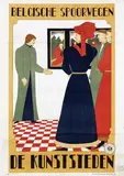 M. Derolez, Belgische Spoorwegen De Kunststeden, 1928, poster