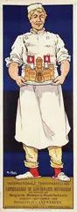 Int. Tentoonstelling Pasteibakkerij by Alfred Van Neste, 1908, poster, sold Apr 2012