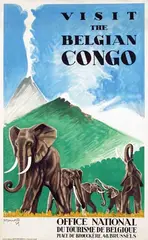 N. Lenaerts, Visit the Belgian Congo (elephants), 1939, poster