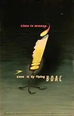 Giad, time is money, save it by flying BOAC, poster