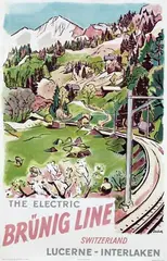 Victor Surbek, The Electric Brünig Line, 1948, poster