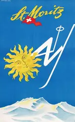 Franco Barberis, St. Moritz, 1948, poster