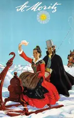 Hugo Laubi, St. Moritz, 1944, poster