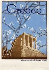 Alex Budry, Greece Athens: temple of wingless victory, 1934, poster