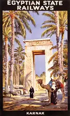 D. Hidayet, Karnak Egyptian State Railways, poster