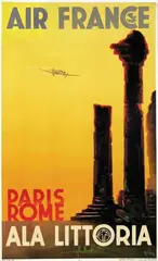 Albert Solon, Air France Paris Rome Ala Littoria, poster