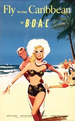 Raf, Fly to the Caribbean by BOAC, 1949, poster