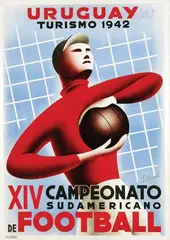 J. Bonelli, XIV Campeonato Sudamericano de Football Uruguay, 1942, poster