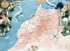 Robert A. Génicot, Carte du Maroc, 1955, poster