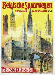 S. Rader, Belgische Spoorwegen De Belgische Kunststeden, poster