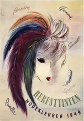 J. Medema. K., Herfsttinten Modekleuren, 1949, poster