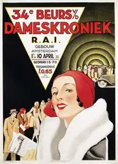Max R. Nunes, 34e Beurs v/d Dameskroniek Amsterdam, 1932, poster