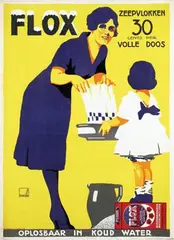 J.H. Morien, Flox Zeepvlokken oplosbaar in koud water Rhenen, poster