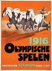Jan Willem Sluiter, Olympische Spelen Amsterdam Stadion, 1916, poster