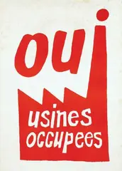 Atelier Populaire, oui usines occupees, 1968, poster