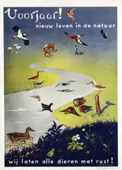 Voorjaar! Nieuw leven in de natuur by M.J.Ch. Kolvoort, 1955, poster, sold Nov 2011