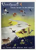 M.J.Ch. Kolvoort, Voorjaar! Nieuw leven in de natuur, 1955, poster