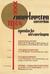 Fré S. Cohen, zomerfeesten amsterdam, 1934, poster
