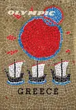 George Vakirtzis, Greece fly there by Olympic, 1969, poster