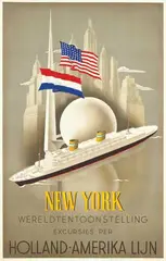 Willem F. ten Broek, Holland-Amerika Lijn New York Wereldtentoonstelling, 1938, poster