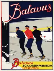 Monogram LDFvA, Batavus Schaatsenfabriek Heerenveen, poster