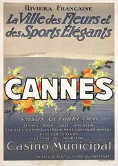 (ps. Georges Goursat) Sem, Cannes La Ville des Fleurs et des Sports Élégants, 1930, poster