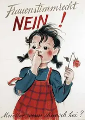 Hugo Laubi, Frauenstimmrecht Nein!, 1946, poster