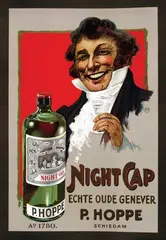 Monogram EvH, Night Cap P. Hoppe Schiedam, poster