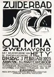 Monogram Jk, Zuiderbad Olympia, 1925, poster