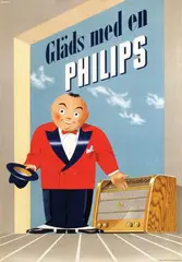 Bernmark, Gläds med en (pleased with a) Philips, 1946, poster