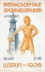 M. v.d. M., Interacademiale Sportwedstrijden Amsterdam, 1936, poster