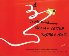 Manfred Reiss, GPO Foreign Letter Postage Rate, 1950, poster