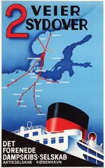 Martin Allerup, Veier Sydover, 1937, poster